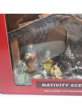 Nativity Set 9 figurines and Stable Christmas Decoration Religious